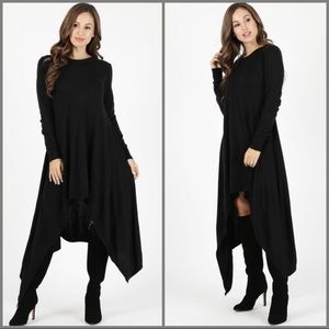 Wool Blend Asymmetrical Dress